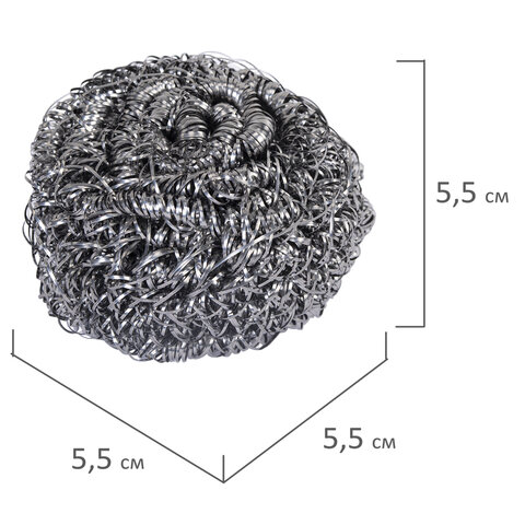 Губка (мочалка) металлическая спиральная 15 г, для посуды, гриля, плиты, LAIMA (ЛАЙМА), 700061