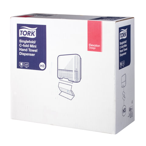Диспенсер для полотенец TORK (Система H3) Elevation, mini, V-сложения, белый, 553100