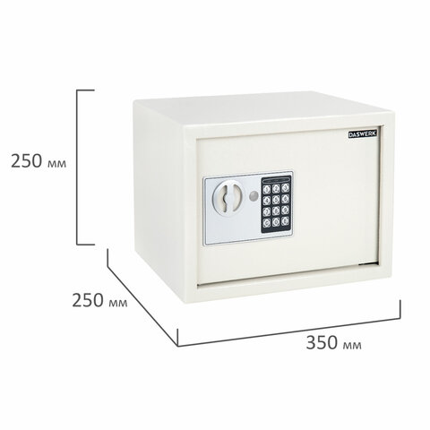 Сейф мебельный DASWERK (ДАСВЕРК) SC-250EL (250х350х250 мм), электронный замок, бежевый, 291345