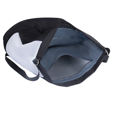 Рюкзак спортивный мешок HEIKKI ACTION (ХЕЙКИ) с отделением для обуви, вентилируемые стенки, 45х34 см, "Total black", 273455