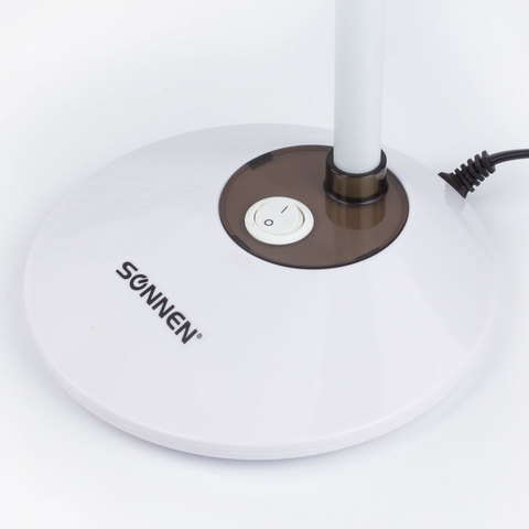 Настольная лампа / светильник SONNEN OU-607, на подставке, цоколь Е27, белый/коричневый, 236680