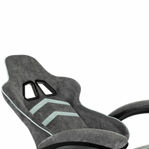 Кресло компьютерное BRABIX "Shooter GM-123", 2 подушки, ткань, серое, 533192