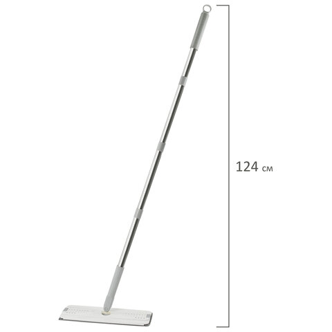 Швабра с отжимом и ведром 11л/9л, двухкамерное, ProClean, насадка из микрофибры карманы с 2-х сторон, белый, LAIMA, 607979