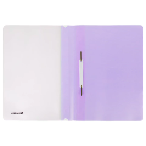 Скоросшиватель пластиковый BRAUBERG "Pastel" А4, 130/180 мкм, лиловый, 270456