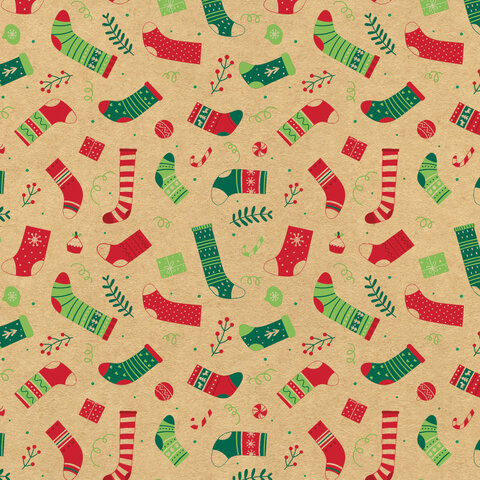 Бумага упаковочная подарочная новогодняя "Christmas Kraft", 70х100 см, 10 дизайнов ассорти, ЗОЛОТАЯ СКАЗКА, 592053