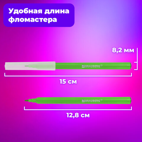 Фломастеры BRAUBERG "PREMIUM", 12 цветов, КЛАССИЧЕСКИЕ, вентилируемый колпачок, ПВХ-упаковка с европодвесом, 151934
