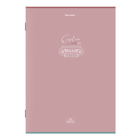 Тетрадь А4, 96 л., BRAUBERG, скоба, клетка, глянцевый лак, "Pastel", (микс в спайке), 405323