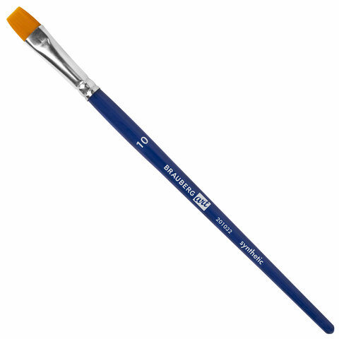 Кисти художественные набор 4 шт., синтетика (плоские № 2, 4, 6, 10), BRAUBERG ART DEBUT, 201032