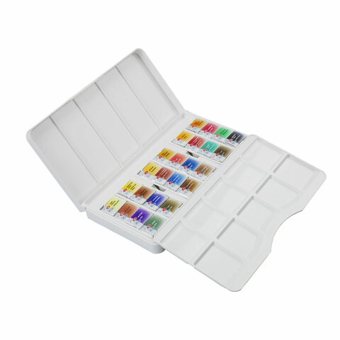 Краски акварельные художественные "Санкт-Петербург", 24 цвета, кювета 2,5 мл, пластиковая коробка, Невская Палитра, 1942017