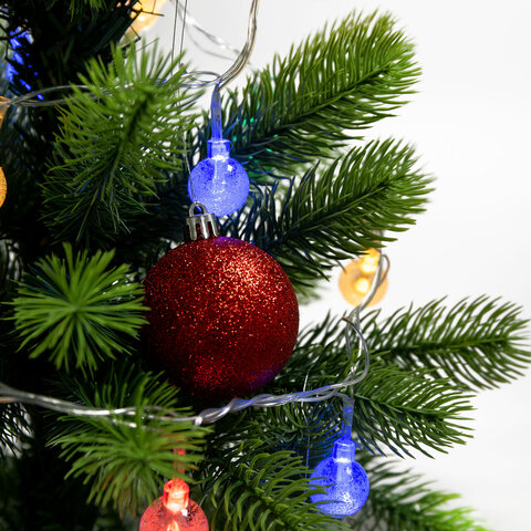 Электрогирлянда-нить комнатная "Bubble ball", 3 м, 30 LED, мультицветная, 220 V, контроллер, ЗОЛОТАЯ СКАЗКА, 591363