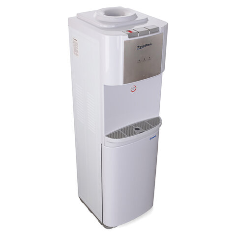 Кулер для воды AQUA WORK QRB-84B, напольный, НАГРЕВ/ОХЛАЖДЕНИЕ КОМПРЕССОР, холодильник, белый, 33354