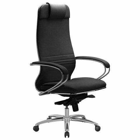 Кресло офисное МЕТТА "SAMURAI" KL-1, экокожа, черное