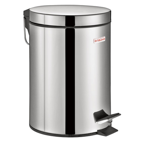 Ведро мусорное с педалью 3 литра "Classic", ЗЕРКАЛЬНОЕ, нержавеющая сталь, со съемным внутренним ведром, LAIMA, 604942