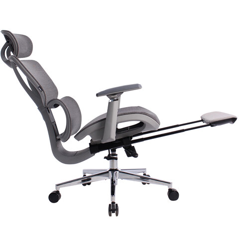 Кресло BRABIX PREMIUM "Evolution ER-700", подножка, слайдер, синхромеханизм, сетка, серое, 532948