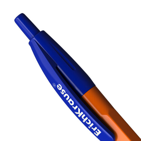 Ручка шариковая автоматическая с грипом ERICH KRAUSE "R-301 Orange", СИНЯЯ, узел 1,0 мм, линия письма 0,35 мм, 46762