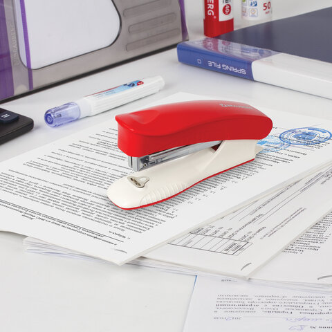 Степлер №10 BRAUBERG "METROPOLIS", до 20 листов, с антистеплером, ассорти, 228751