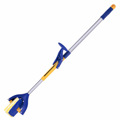 Швабра самоотжимная, механизм "Бабочка", насадка спонж/микрофибра 26 см, телескопический черенок 115 см, LAIMA, 601468