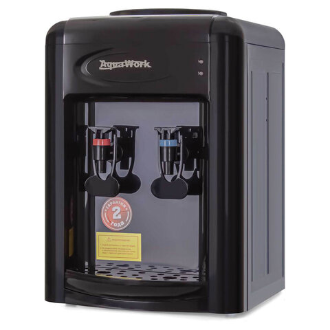Кулер для воды AQUA WORK 0.7-TDR, настольный, НАГРЕВ/ЭЛЕКТРОННОЕ ОХЛАЖДЕНИЕ, 2 крана, черный, 34502
