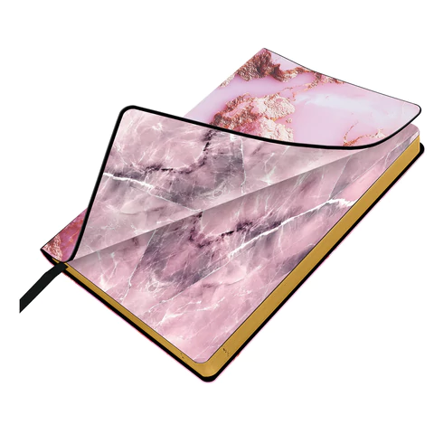 Ежедневник датированный 2026 А5 138x213 мм, BRAUBERG "Vista", под кожу, гибкий, "Pink marble", 117446