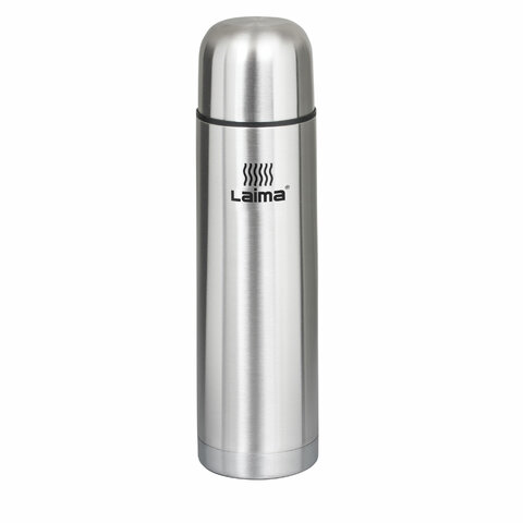 Термос LAIMA классический с узким горлом, 1 л, нержавеющая сталь, 601414