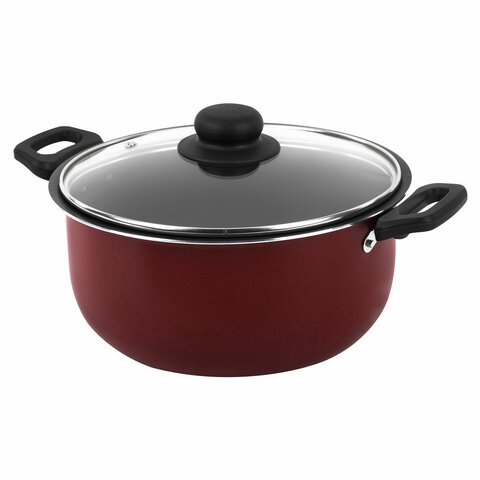 Кастрюля 3,5 л с крышкой 22 см, антипригарное покрытие, удобные ручки, SCOVO "Expert", СЭ-007