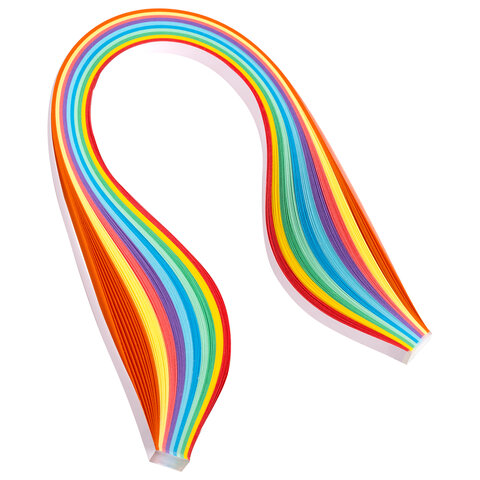 Бумага для квиллинга "Радуга", 10 цветов, 100 полос, 7 мм х 300 мм, 80 г/м2, ОСТРОВ СОКРОВИЩ, 128755