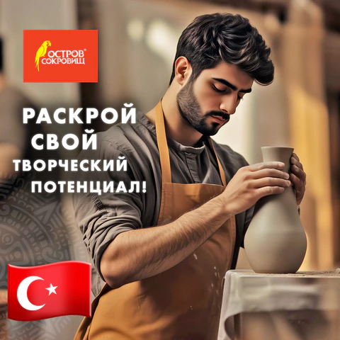 Масса керамическая для лепки ОСТРОВ СОКРОВИЩ, 500 г, натуральный цвет, 228731