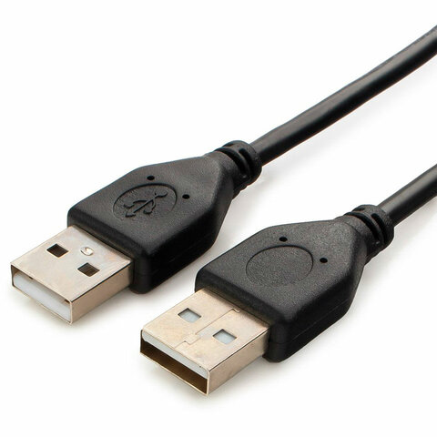 Кабель USB 2.0 AM-AM, 1,8 м, CABLEXPERT, двойной экран, медь, Pro, черный, пакет, CCP-USB2-AMAM-6