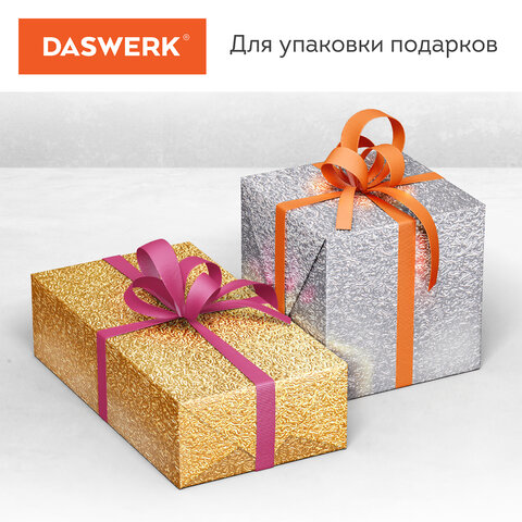 Самоклеящаяся пленка, алюминиевая фольга защитная для кухни/дома, 0,6х3 м, золото, узор, DASWERK (ДАСВЕРК), 607847