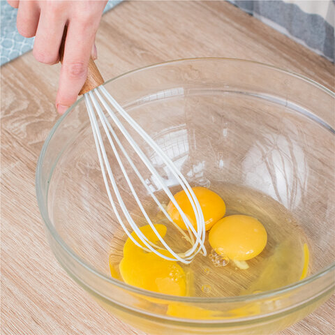 Набор силиконовых кухонных принадлежностей с деревянными ручками 12 в 1, молочный, DASWERK (ДАСВЕРК), 608193