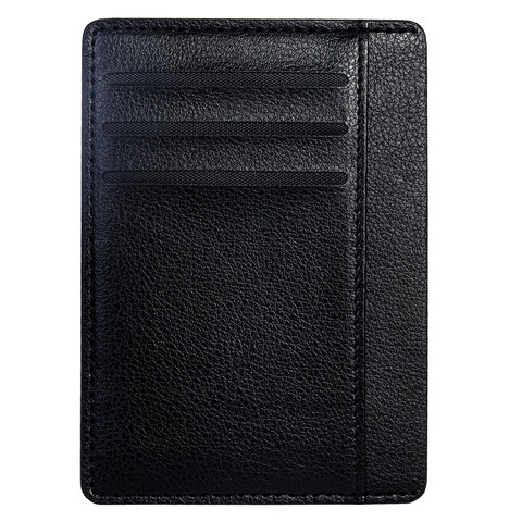 Картхолдер для трех карт с двумя дополнительными карманами, 12х8,6 см, черный, BRAUBERG, 238763