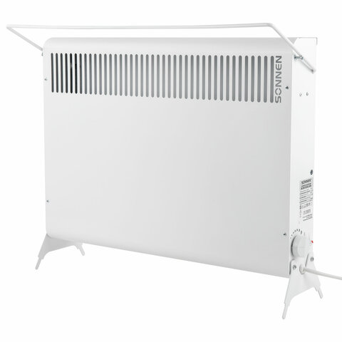 Обогреватель-конвектор SONNEN MINI-1500.2, 1500 Вт, вешалка, Х-образный нагревательный элемент, белый, сделано в России, 457631