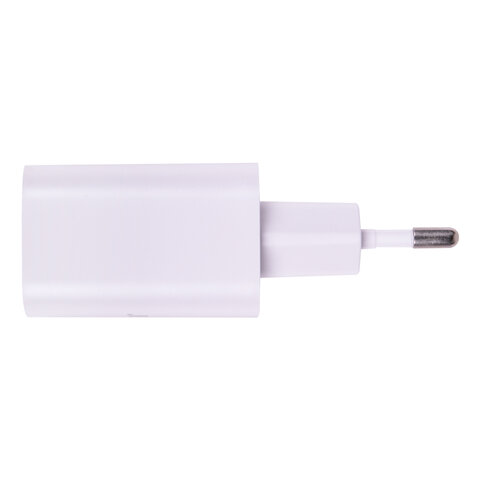 Зарядное устройство быстрое сетевое (220 В) SONNEN, USB QC 3.0 + Type-C PD 20 Вт, 3 А, белое, 455505