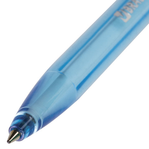 Ручка шариковая масляная BRAUBERG "OIL PEN TONE", СИНЯЯ, корпус тонированный, пишущий узел 0,7 мм, линия 0,35 мм, 142710