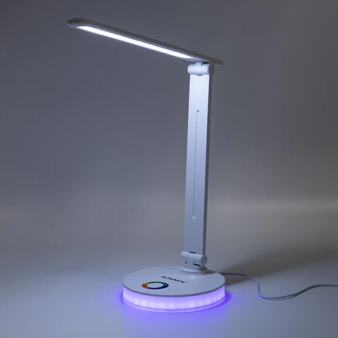 Настольная лампа-светильник, ночник SONNEN RG-001, 30 LED, 6 Вт, 3 режима, RGB-подсветка, белый, 238774