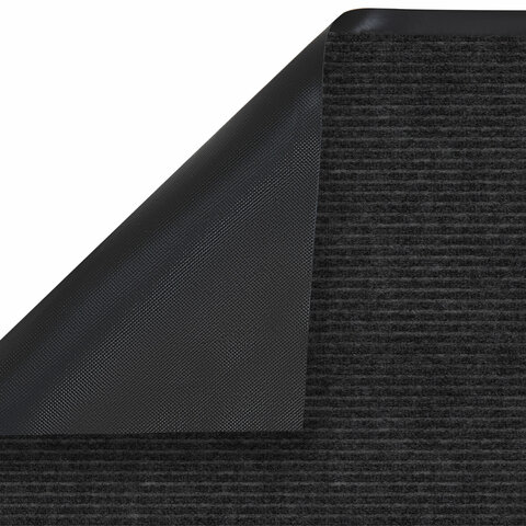 Коврик придверный 60х90 см, ЧЕРНЫЙ, влаго-грязезащитный, 450 г/м2, ребристый, PRIMILA (ПРИМИЛА) EXTRA, 701029