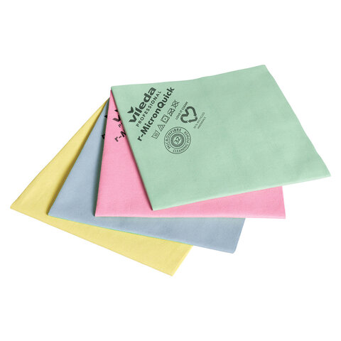 Салфетка микроволоконная VILEDA "МикронКвик", КОМПЛЕКТ 5 шт., микроволокно, красные, 38х40 см, 152110