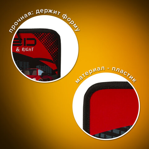 Папка для труда на молнии с ручками ПИФАГОР А4, 1 отделение, пластик, органайзер, "Speed", 270158