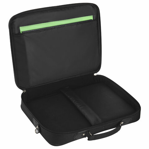 Сумка портфель BRAUBERG PROCESSOR с отделением для ноутбука 13-14", откидная крышка, "Profi", черная, 28х37х7 см, 240440