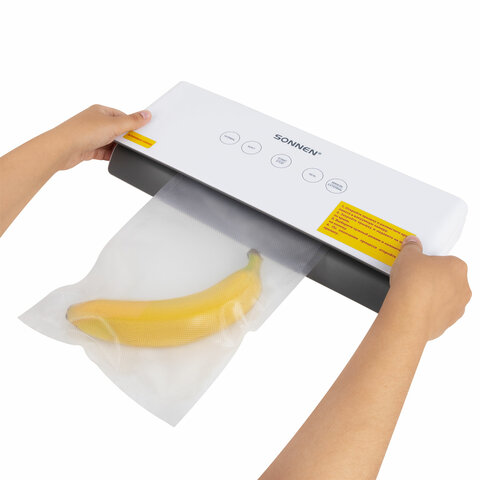 Вакууматор/вакуумный упаковщик SONNEN VS-V73, 3 режима, 95 Вт, запаивание до 30 см, сенсорная панель, резак, 456338