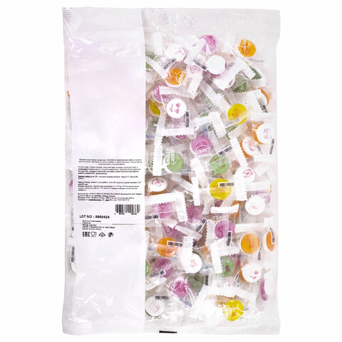 Карамель леденцовая SMILEY CANDY "Микс вкусов с аскорбинкой", в индивидуальной упаковке, 1000 г, ТУРЦИЯ, УТ-00002492