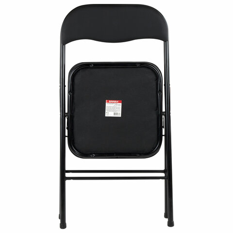 Стул складной BRABIX "Golf CF-007", черный каркас, кожзам черный, 531565