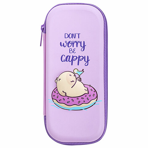 Пенал BRAUBERG, 1 отделение, 1 откидная планка, EVA, 22х10х5 см, "Capybara", 272335