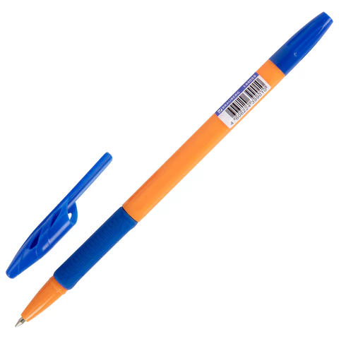 Ручка шариковая с грипом BRAUBERG "ULTRA GT COLOR", СИНЯЯ, корпус ассорти, линия 0,35 мм, 144055