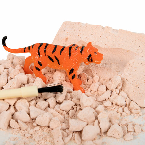 Набор для раскопок "Дикие животные", 12 видов, карточки, инструменты, BRAUBERG KIDS, 665128