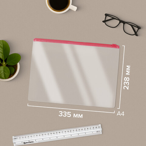 Папка-конверт СУПЕР КОМПЛЕКТ на молнии, 12 штук, А4 (335х238 мм), BRAUBERG, 271346