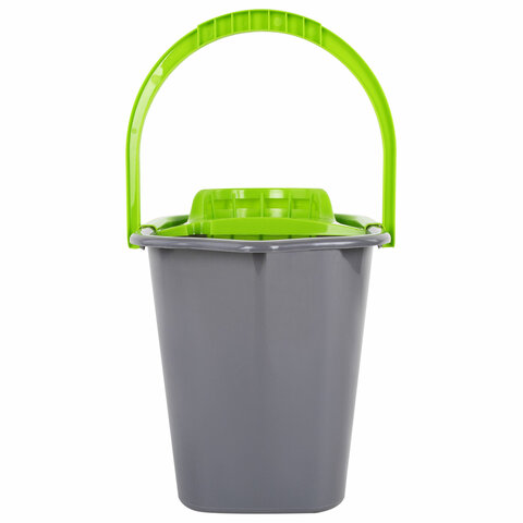 Ведро 10 л для уборки КОМПЛЕКТ с ОТЖИМОМ для веревочных и ленточных МОПов, 24х35х24 см, YORK, 70020