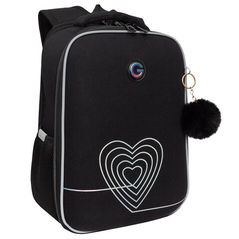 Ранец GRIZZLY анатомическая спинка, 2 отделения, для девочек, "INFINITY", 37х26х16 см, RAw-594-2/1