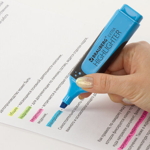 Набор текстовыделителей BRAUBERG 4 шт., АССОРТИ, "EXTRA", прорезиненный корпус, линия 1-5 мм, 151746