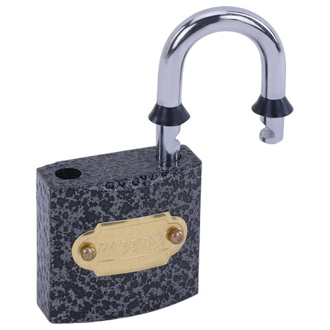 Замок навесной чугунный "Влагонепроницаемый", ширина 32 мм, полимерное покрытие, английский, 3 ключа, RABBITEX (РАББИТЕКС), 671295